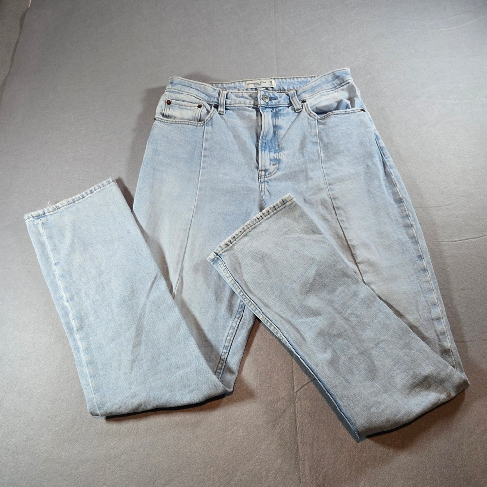 Abercrombie & Fitch Curve Love Jeans 29 High Rise Split Hem Denim Festival